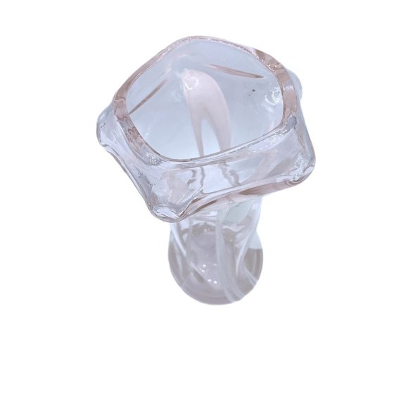 Margie's Garden Art Glass Hand Blown Vase Decor Light Pink Clear White Venice CA - Picture 6 of 7